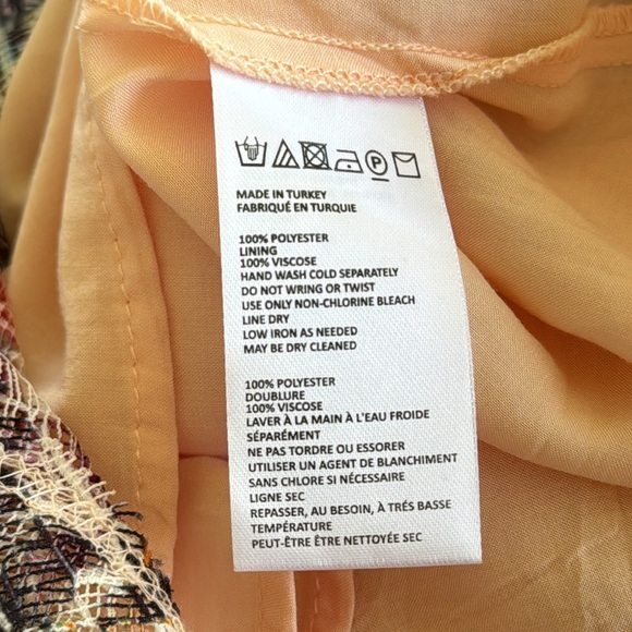 Anthropologie Maeve peach purple floral sheer layered mesh cocktail dress size 2 - Picture 12 of 13